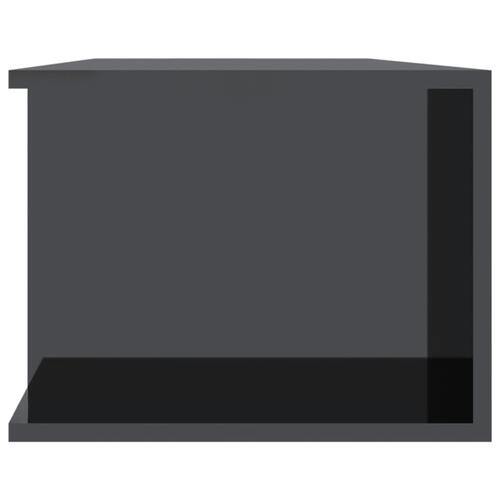 Tv-skab med LED-lys 135x39x30 cm grå højglans