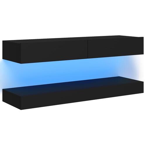 Tv-skab med LED-lys 120x35 cm sort