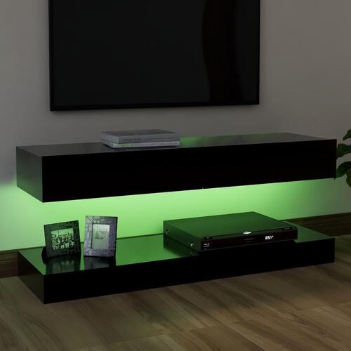 Tv-skab med LED-lys 120x35 cm sort