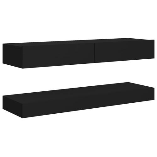 Tv-skab med LED-lys 120x35 cm sort