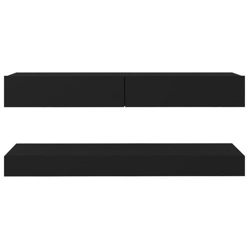 Tv-skab med LED-lys 120x35 cm sort