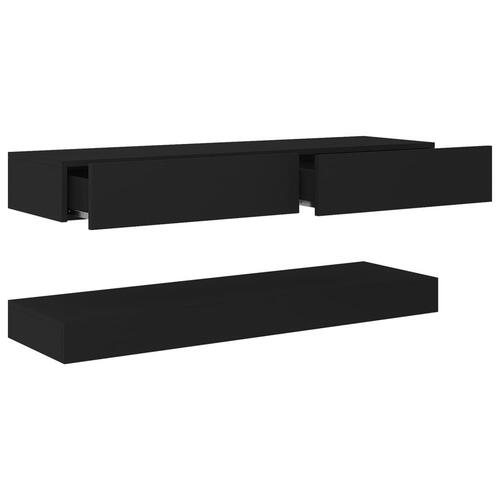 Tv-skab med LED-lys 120x35 cm sort
