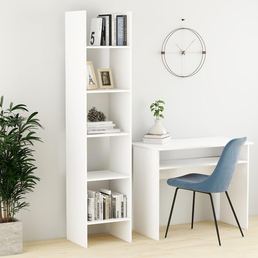 Bogreol 40x35x180 cm konstrueret træ hvid