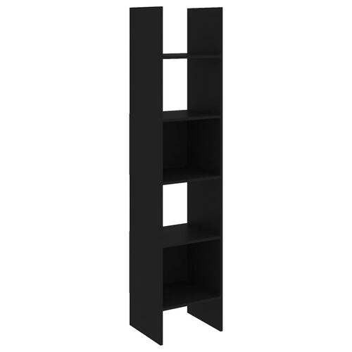 Bogreol 40x35x180 cm konstrueret træ sort