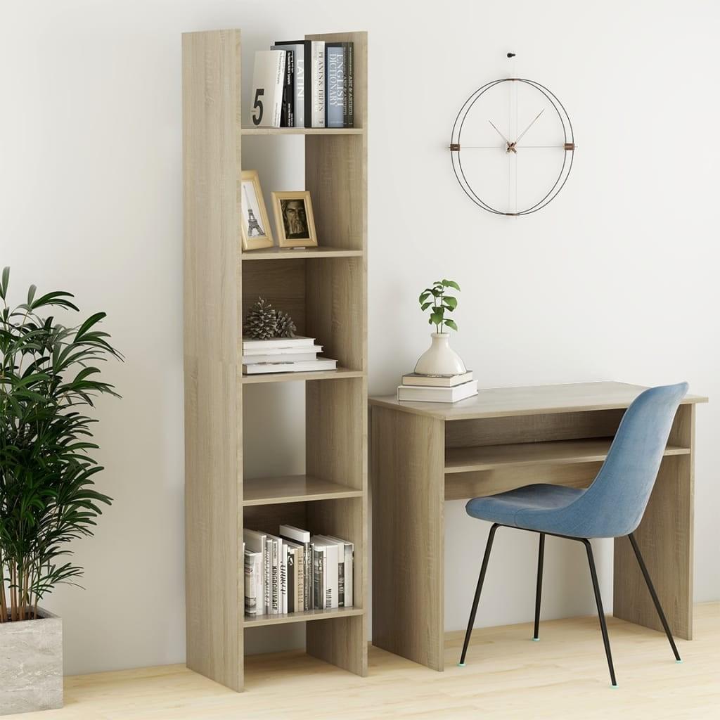 Bogreol 40x35x180 cm konstrueret træ sonoma-eg