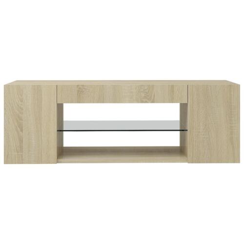 Tv-bord med LED-lys 90x39x30 cm sonoma-eg