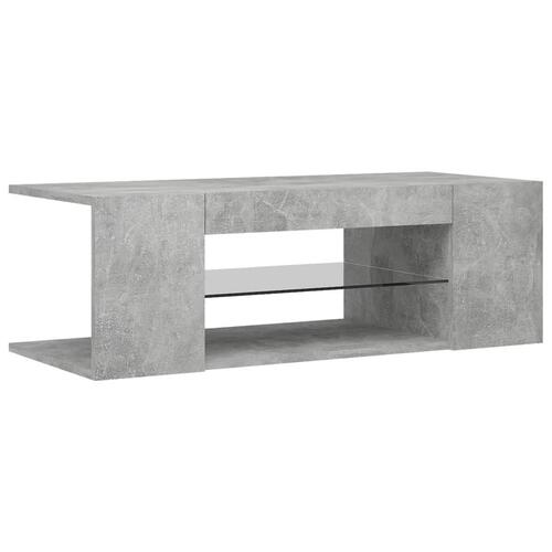 Tv-bord med LED-lys 90x39x30 cm betongrå