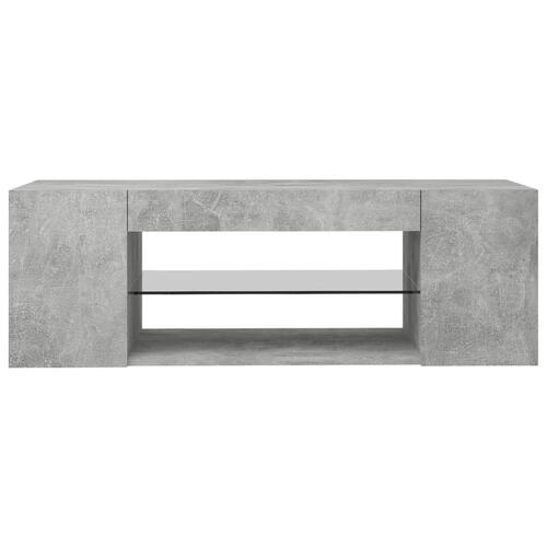 Tv-bord med LED-lys 90x39x30 cm betongrå