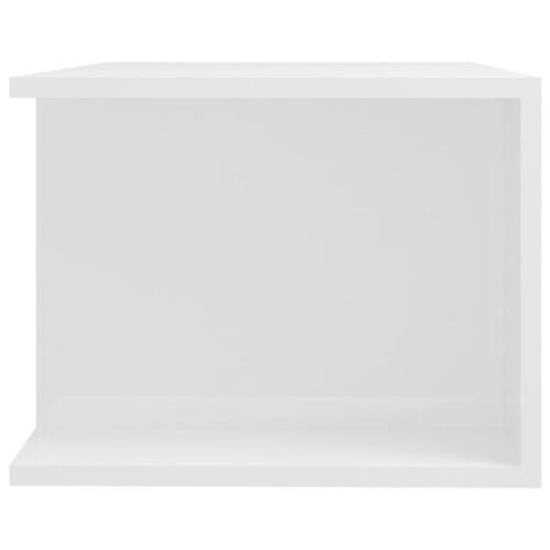 Tv-skab med LED-lys 90x39x30 cm hvid højglans
