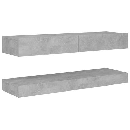 Tv-skab med LED-lys 120x35 cm betongrå