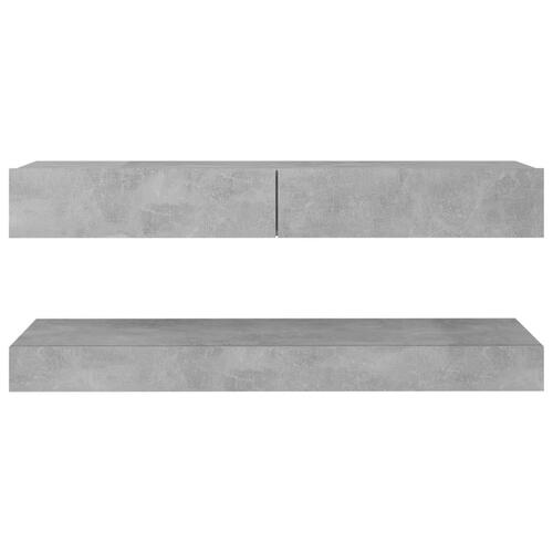Tv-skab med LED-lys 120x35 cm betongrå