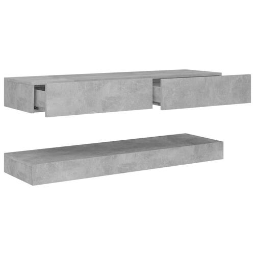 Tv-skab med LED-lys 120x35 cm betongrå