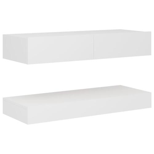 Tv-skab med LED-lys 90x35 cm hvid