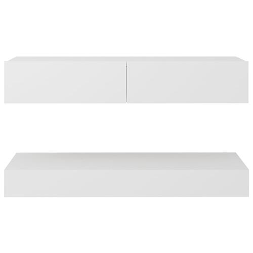 Tv-skab med LED-lys 90x35 cm hvid