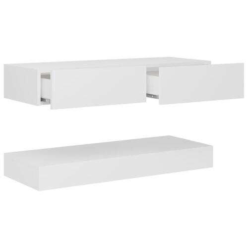 Tv-skab med LED-lys 90x35 cm hvid