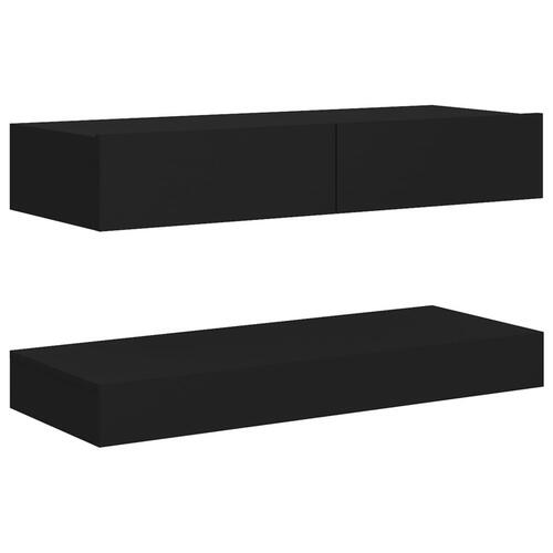 Tv-skab med LED-lamper 90x35 cm sort