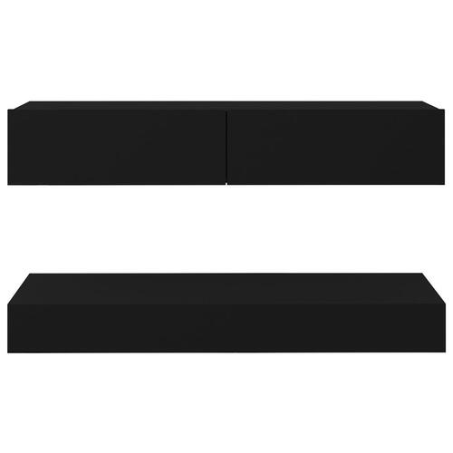 Tv-skab med LED-lamper 90x35 cm sort