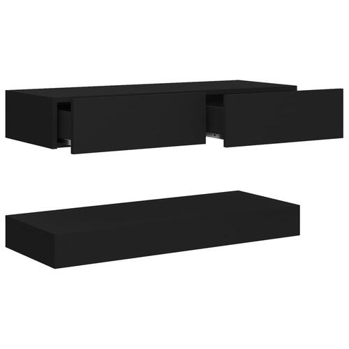 Tv-skab med LED-lamper 90x35 cm sort