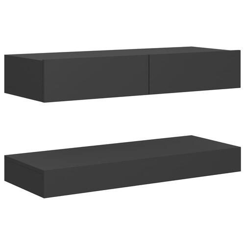 Tv-skab med LED-lys 90x35 cm grå