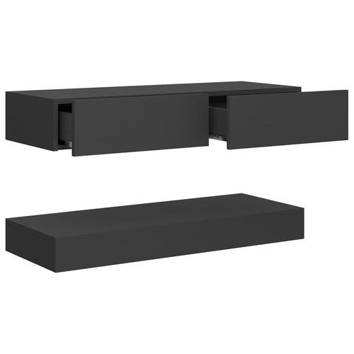 Tv-skab med LED-lys 90x35 cm grå