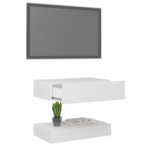 Tv-skab med LED-lamper 60x35 cm hvid