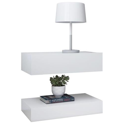 Tv-skab med LED-lamper 60x35 cm hvid