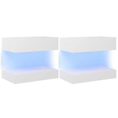 Tv-skabe med LED-lamper 2 stk. 60x35 cm hvid
