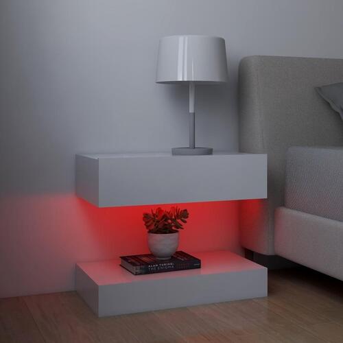 Tv-skabe med LED-lamper 2 stk. 60x35 cm hvid
