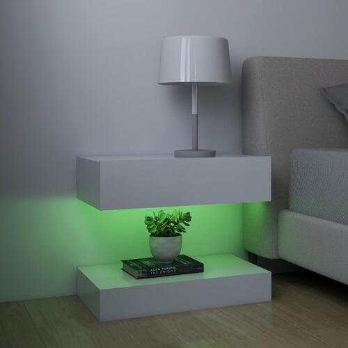 Tv-skabe med LED-lamper 2 stk. 60x35 cm hvid