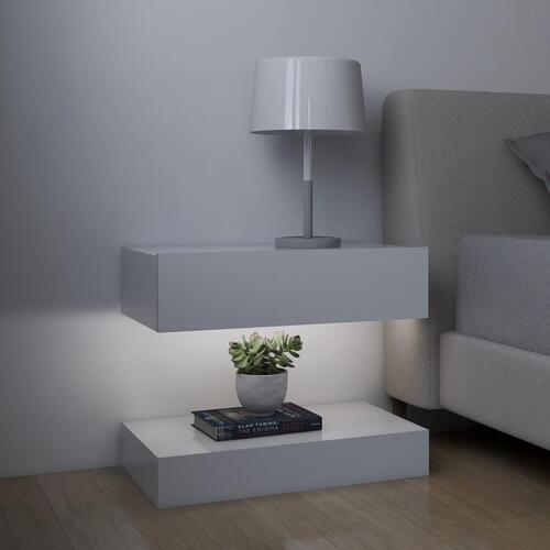 Tv-skabe med LED-lamper 2 stk. 60x35 cm hvid