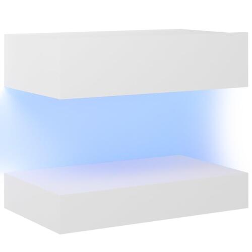 Tv-skabe med LED-lamper 2 stk. 60x35 cm hvid