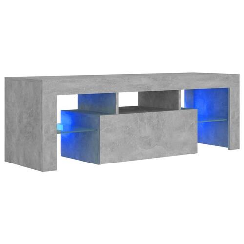 Tv-bord med LED-lys 120x35x40 cm betongrå
