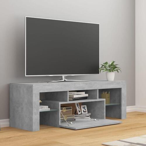 Tv-bord med LED-lys 120x35x40 cm betongrå