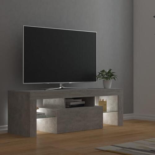 Tv-bord med LED-lys 120x35x40 cm betongrå