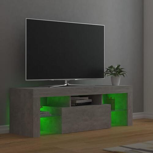 Tv-bord med LED-lys 120x35x40 cm betongrå