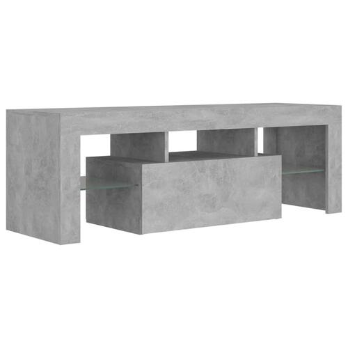 Tv-bord med LED-lys 120x35x40 cm betongrå