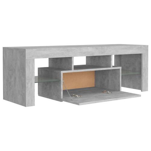 Tv-bord med LED-lys 120x35x40 cm betongrå