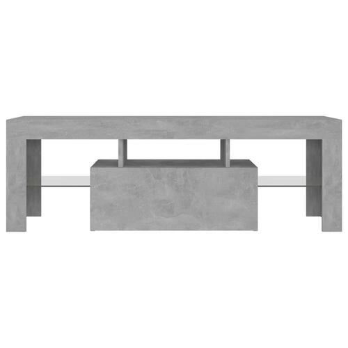Tv-bord med LED-lys 120x35x40 cm betongrå