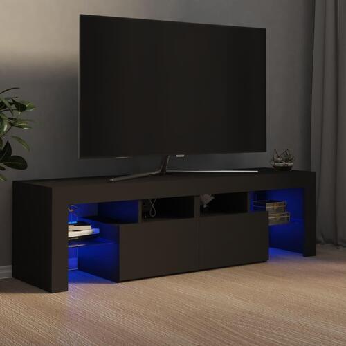 Tv-bord med LED-lys 140x36,5x40 cm grå