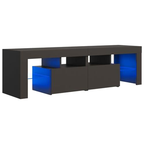Tv-bord med LED-lys 140x36,5x40 cm grå