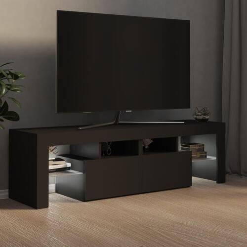 Tv-bord med LED-lys 140x36,5x40 cm grå