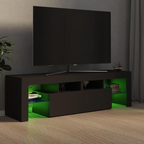Tv-bord med LED-lys 140x36,5x40 cm grå