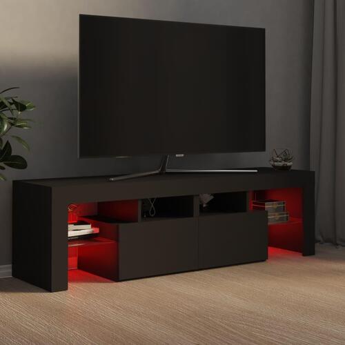 Tv-bord med LED-lys 140x36,5x40 cm grå