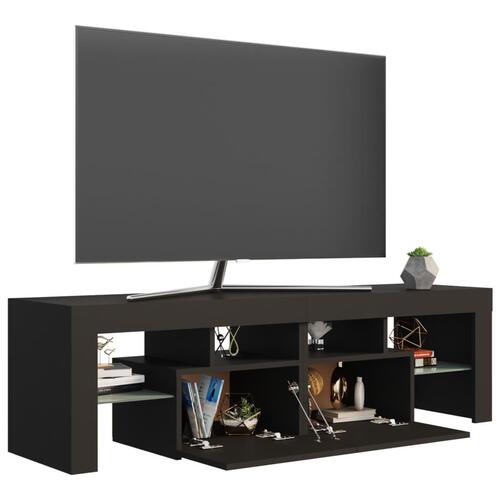 Tv-bord med LED-lys 140x36,5x40 cm grå