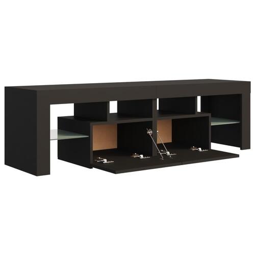 Tv-bord med LED-lys 140x36,5x40 cm grå