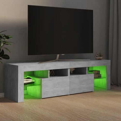 Tv-bord med LED-lys 140x36,5x40 cm betongrå