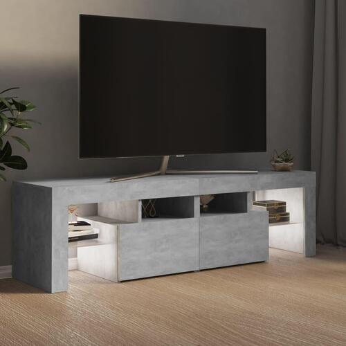 Tv-bord med LED-lys 140x36,5x40 cm betongrå