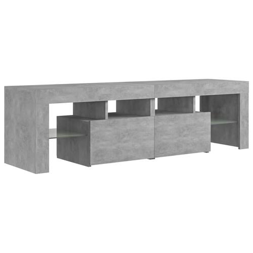 Tv-bord med LED-lys 140x36,5x40 cm betongrå