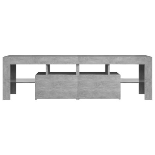 Tv-bord med LED-lys 140x36,5x40 cm betongrå