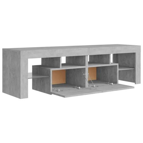 Tv-bord med LED-lys 140x36,5x40 cm betongrå